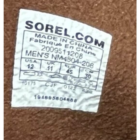 Mens Sorel Hi-Line Lace Leather Boots Size 12 Brown Tan - Picture 6 of 6